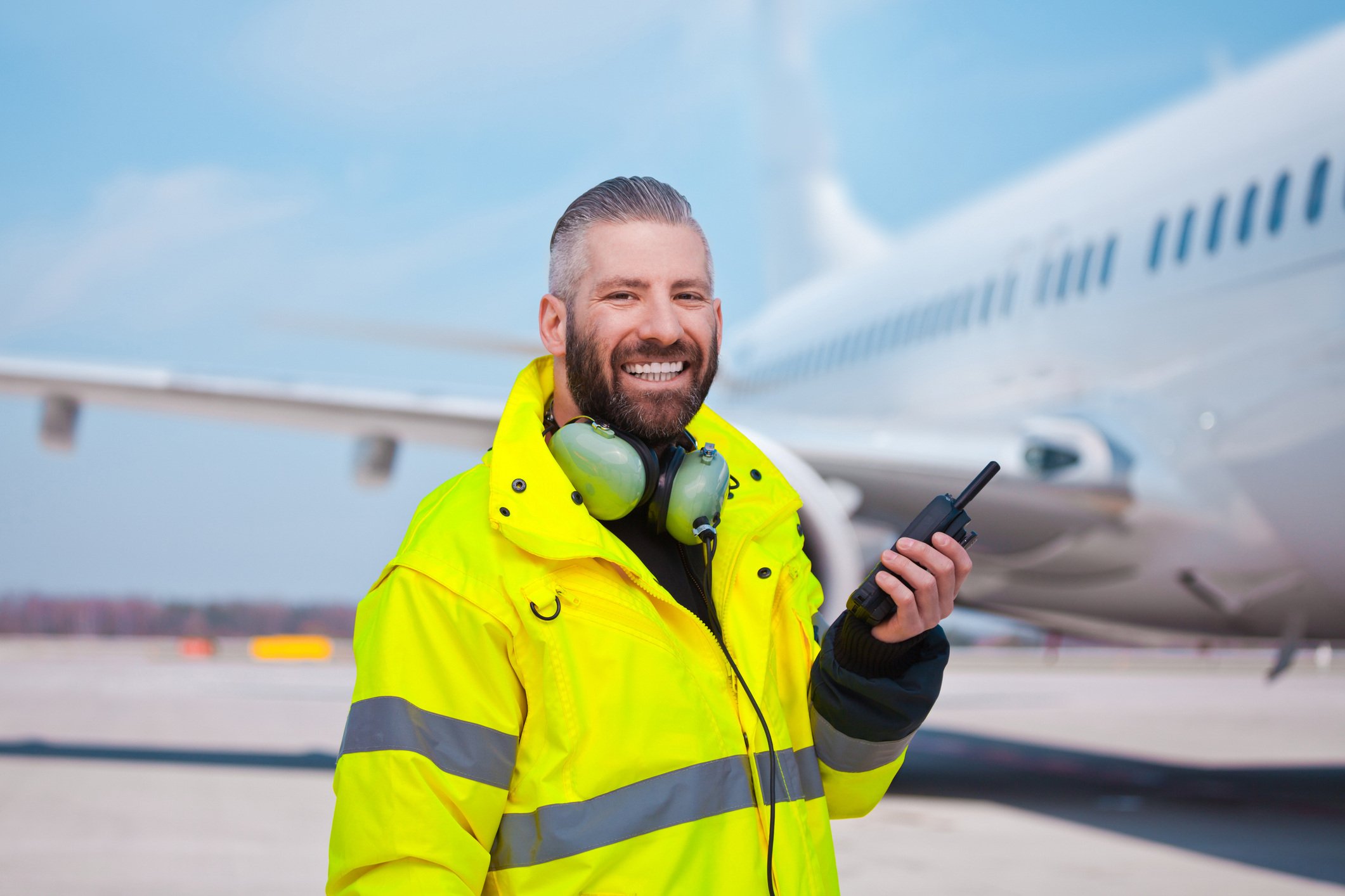 iStock airside talking on radio